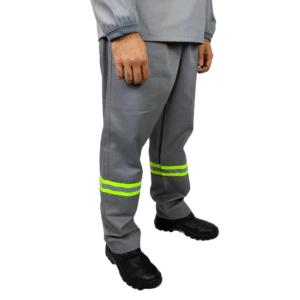 CALÇA CINZA BRIM PESADO ELASTICO TOTAL C/ 3 BOLSOS E REFLETIVOS