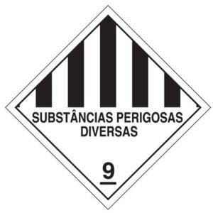 Placa de Sinalização Simbologia 9 Substância Perigosa 30 x 30
