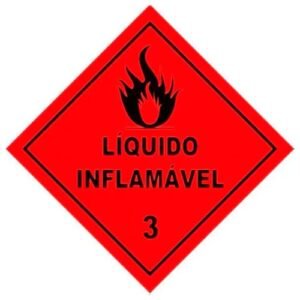 Placa Simbologia 3 Liquido Inflamável 30 x 30 x 15,mm