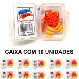 KIT C/ 10 PROTETOR AURICULAR SILICONE 15DB TIPO PLUG