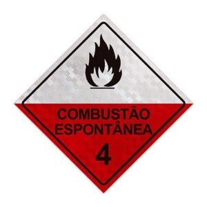 PLACA SIMBOLOGIA 4 - COMBUSTAO ESPONTANEA - 30 X 30 X 1,5MM
