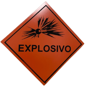 PLACA SIMBOLOGIA 1.4 - EXPLOSIVO - 30 X 30 X 1,5MM