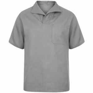 CAMISA BRIM GOLA ITALIANA CINZA MANGA CURTA