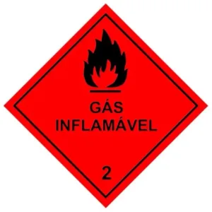 PLACA SIMBOLOGIA 2.1 - GAS INFLAMAVEL - 30 X 30 X 1,5MM