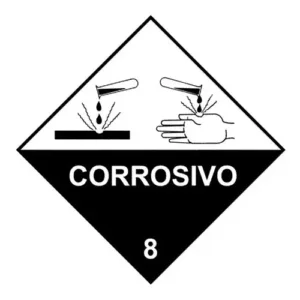 PLACA SIMBOLOGIA 8 - CORROSIVO - 30 X 30 X 1,5MM