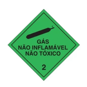 PLACA SIMBOLOGIA GAS NÃO INFLAMÁVEL E NÃO TOXICO 30 X 30 X 1,5MM
