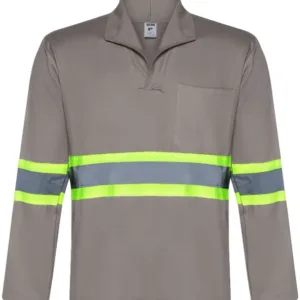CAMISA BRIM MANGA LONGA C/ REFLETIVO PEITO E MANGA 1 BOLSO