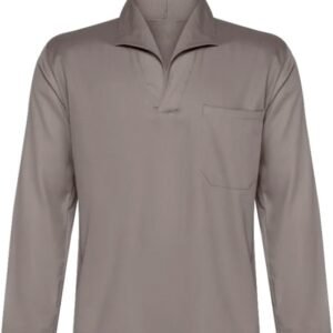 CAMISA BRIM GOLA ITALIANA MANGA LONGA CINZA