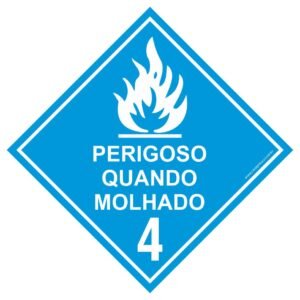 PLACA SIMBOLOGIA 4 - PERIGOSO QUANDO MOLHADO - 30 X 30 X 1,5MM