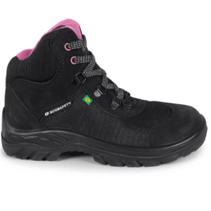 BOTA NOBUCK PRETA E ROSA - CA 40677