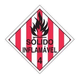 Placa Simbologia 4 Sólido Inflamável 30 x 30 x 1,5mm