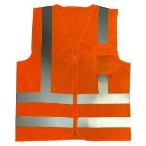 Colete Refletivo Laranja 1 Bolso Fechamento em Ziper - Volk