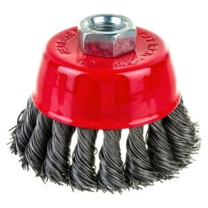 ESCOVA DE ACO CARBONO TIPO COPO TORCIDA 75MM ROSCA M14 MTX