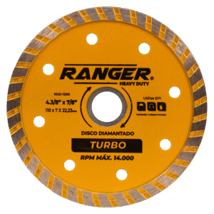 DISCO DIAMANTADO TURBO 110MM x7x22,23MM (4.3/8" x 7/8") - RANGER